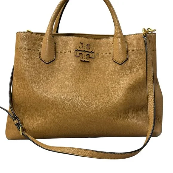 Tory Burch McGraw Triple Compartment Leather Satchel - Tiramisu - Picture 12 of 17